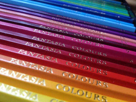 Colored pencils aesthetically arranged