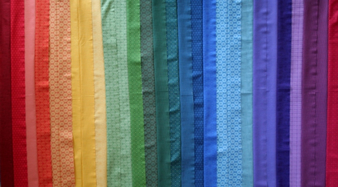 Work in Progress: Rainbow Jellyroll Quilt
