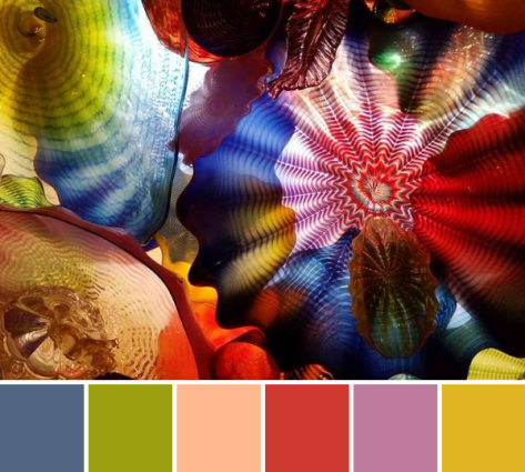 rainbow color palette glass art