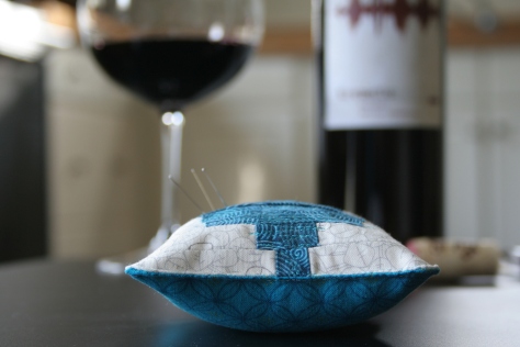 tremolo wine inspired quilted pincushion