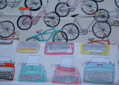 bicycle and typewriter fabric