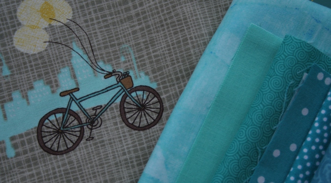 teal bicycle fabric pull