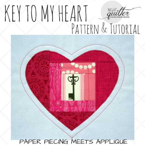 KEY TO MY HEART paper piecing and applique pattern