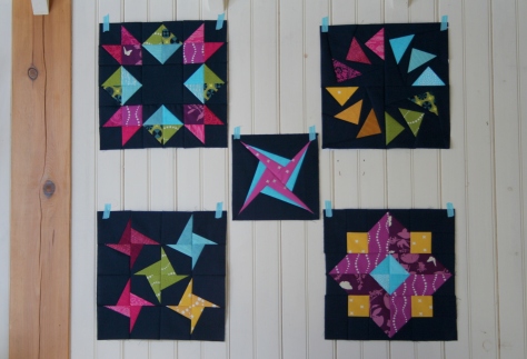 Queen Size Quilt- Binding Tool Star in Jewel Tones- Arrow Quilt- Modern  Quilt- Blue and Teal
