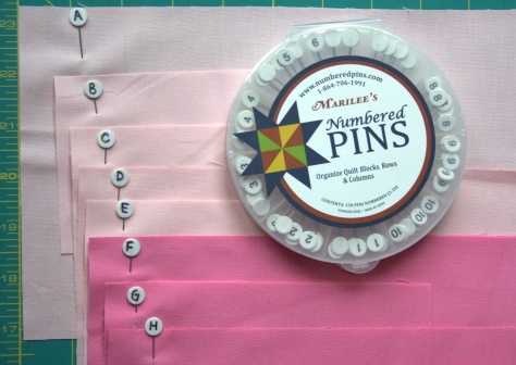 numbered quilting pins