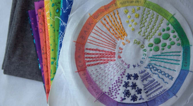Dropcloth Color Wheel Embroidery Finish… but only the Beginning!