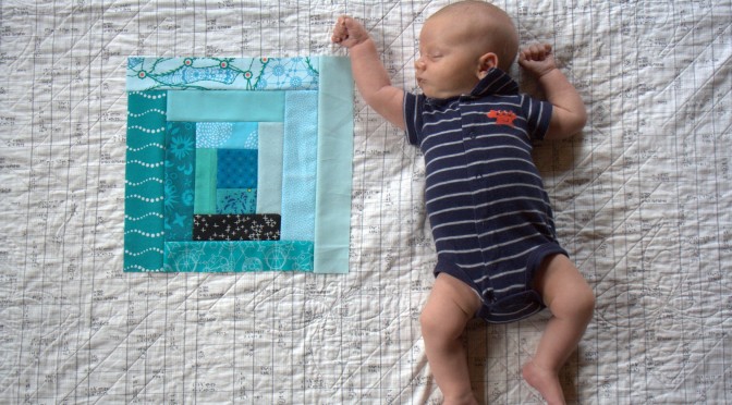 baby quilt block 1 month