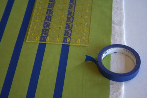 painters tape marking quilt lines