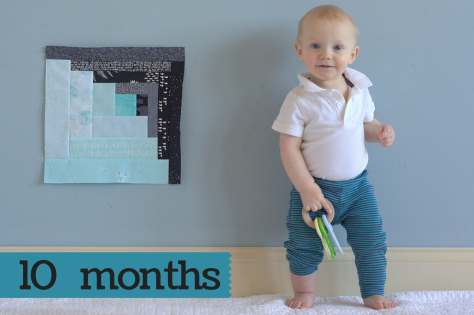 Finn 10 months milestone quilt