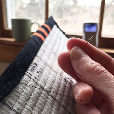 hand stitching binding relaxation