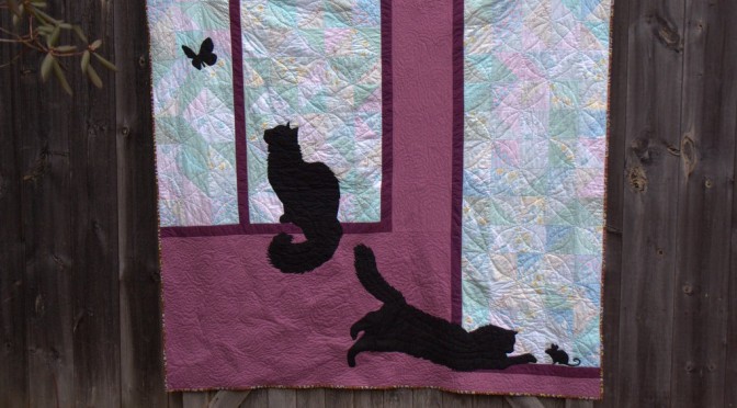 Kittens at Play: First Commissioned Quilt Finish