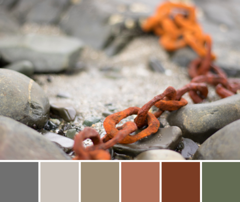 orange rusty chain color palette maine coast