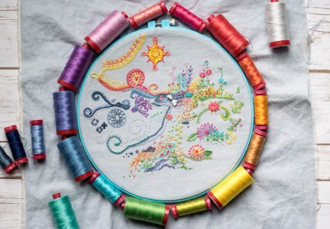 Land End Embroidery Hoop Art 
